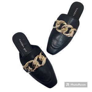Madden Girl (Steve Madden brand) Slide Loafers w/ Chain